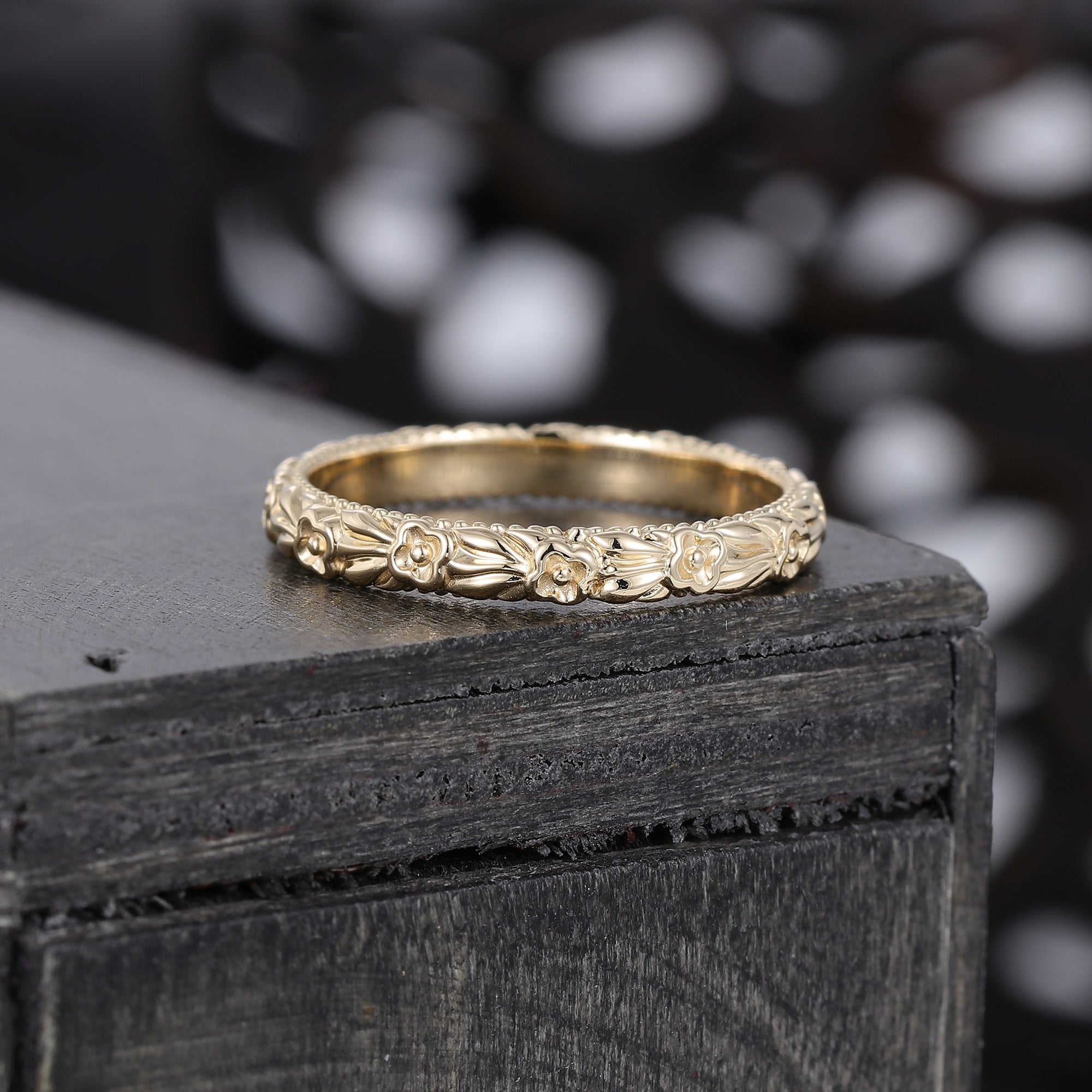 Unique Flower Antique Ring Delicate Woman Ring