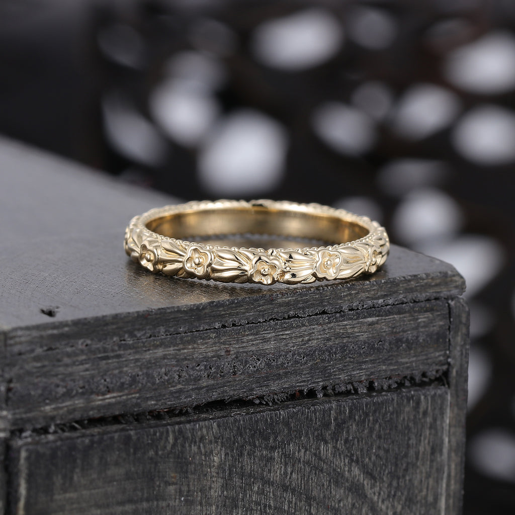 Unique Flower Antique Ring Delicate Woman Ring