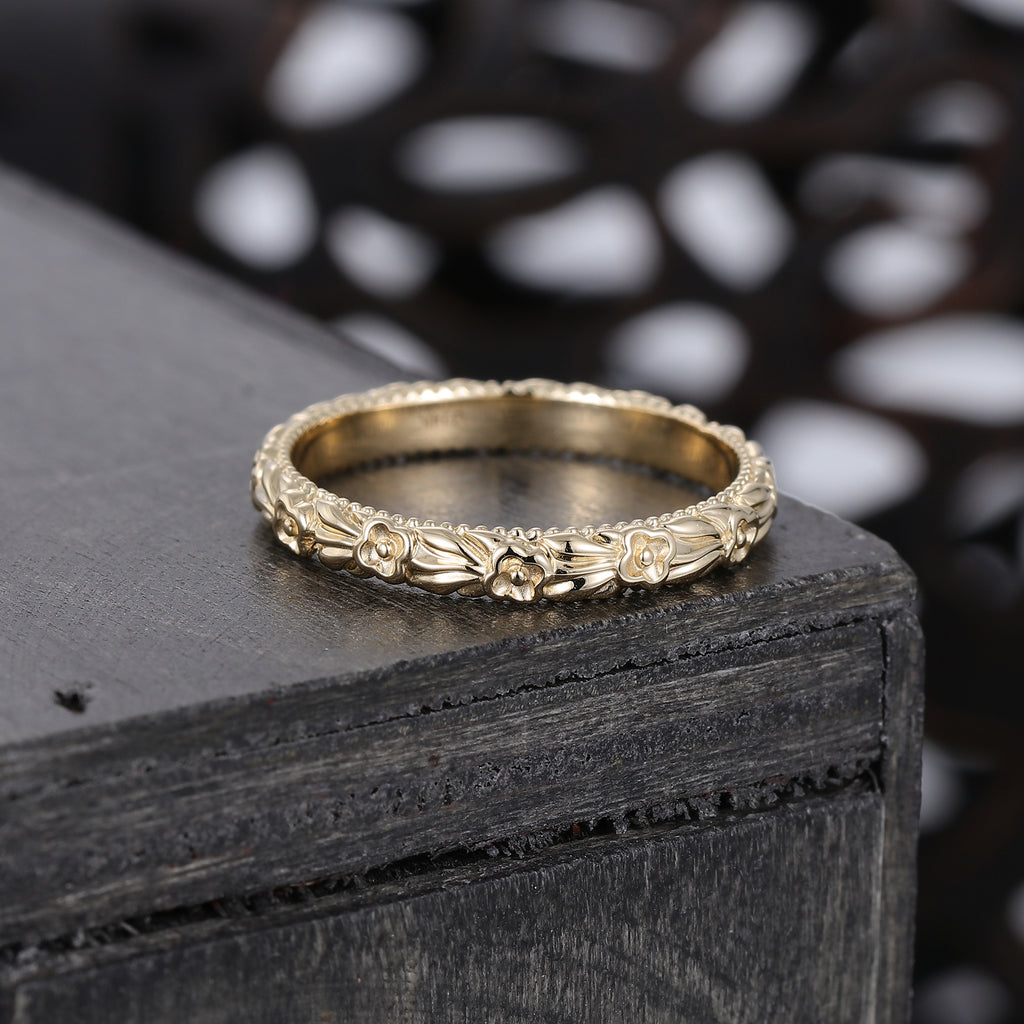 Unique Flower Antique Ring Delicate Woman Ring
