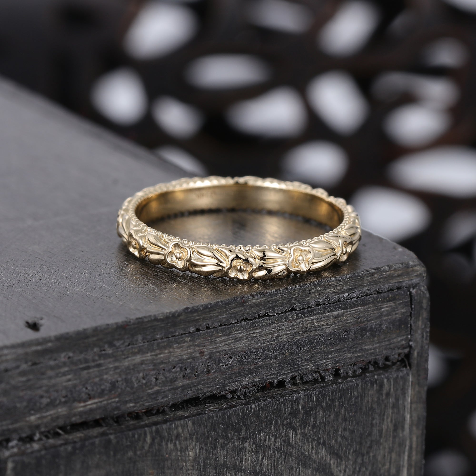 Unique Flower Antique Ring Delicate Woman Ring