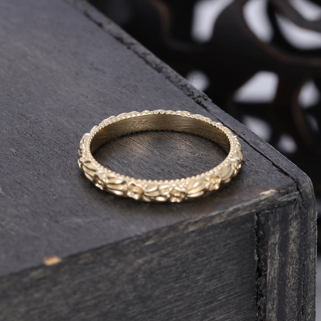 Unique Flower Antique Ring Delicate Woman Ring