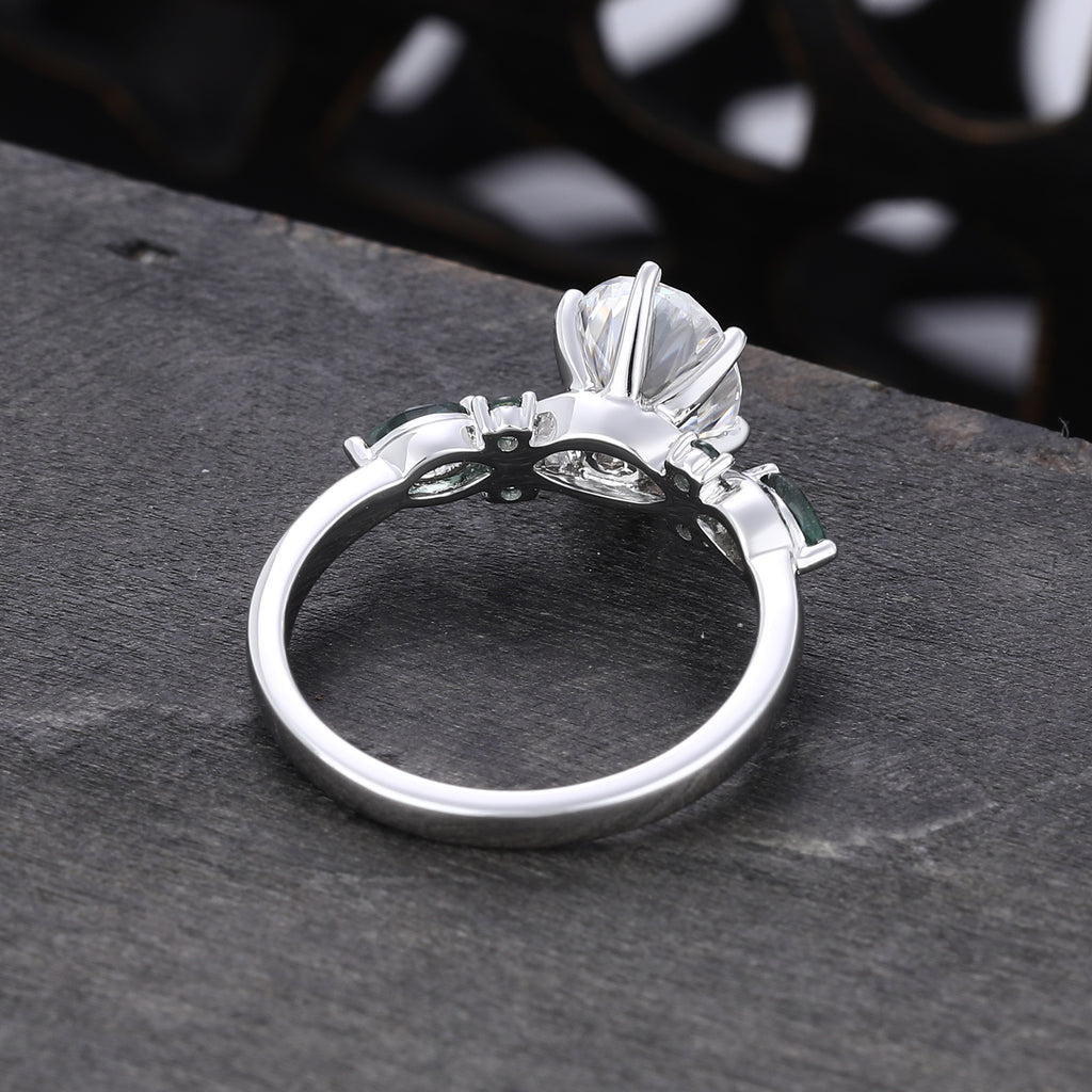 Oval Cut Moissanite Engagement Ring Unique Vintage Ring For Women