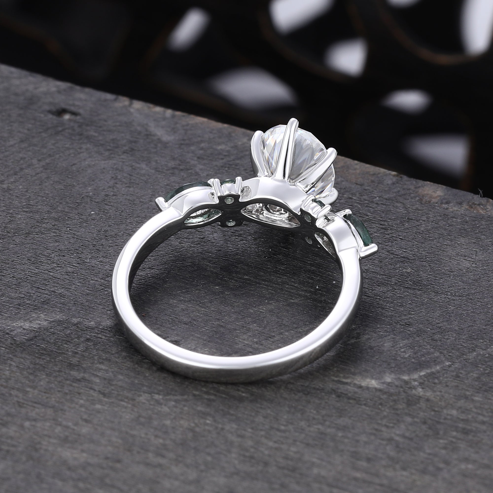 Oval Cut Moissanite Engagement Ring Unique Vintage Ring For Women