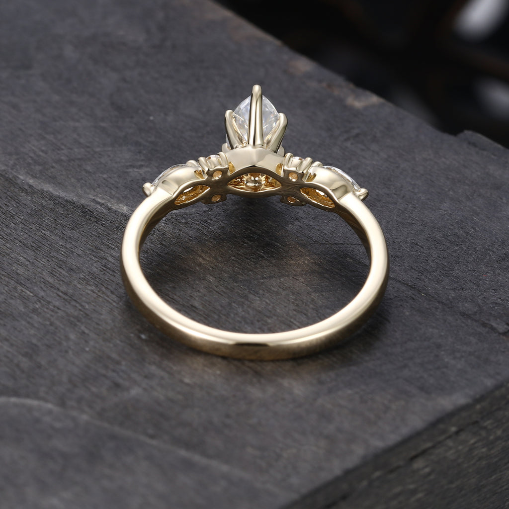 Marquise Cut Moissanite Art Deco Engagement Ring For Women