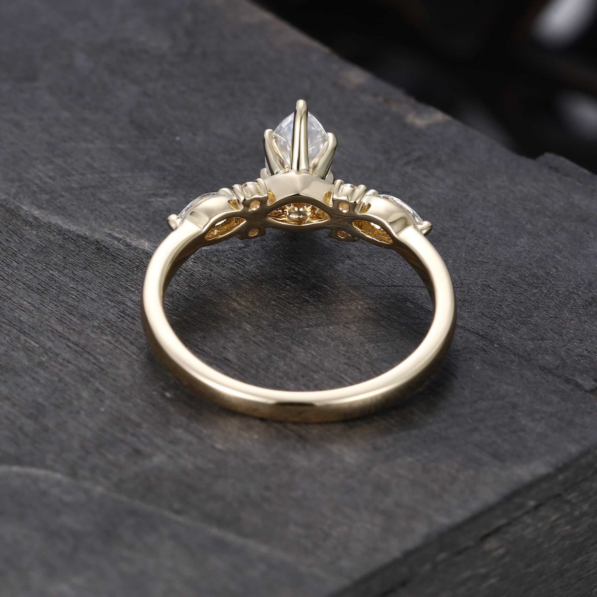Marquise Cut Moissanite Art Deco Engagement Ring For Women
