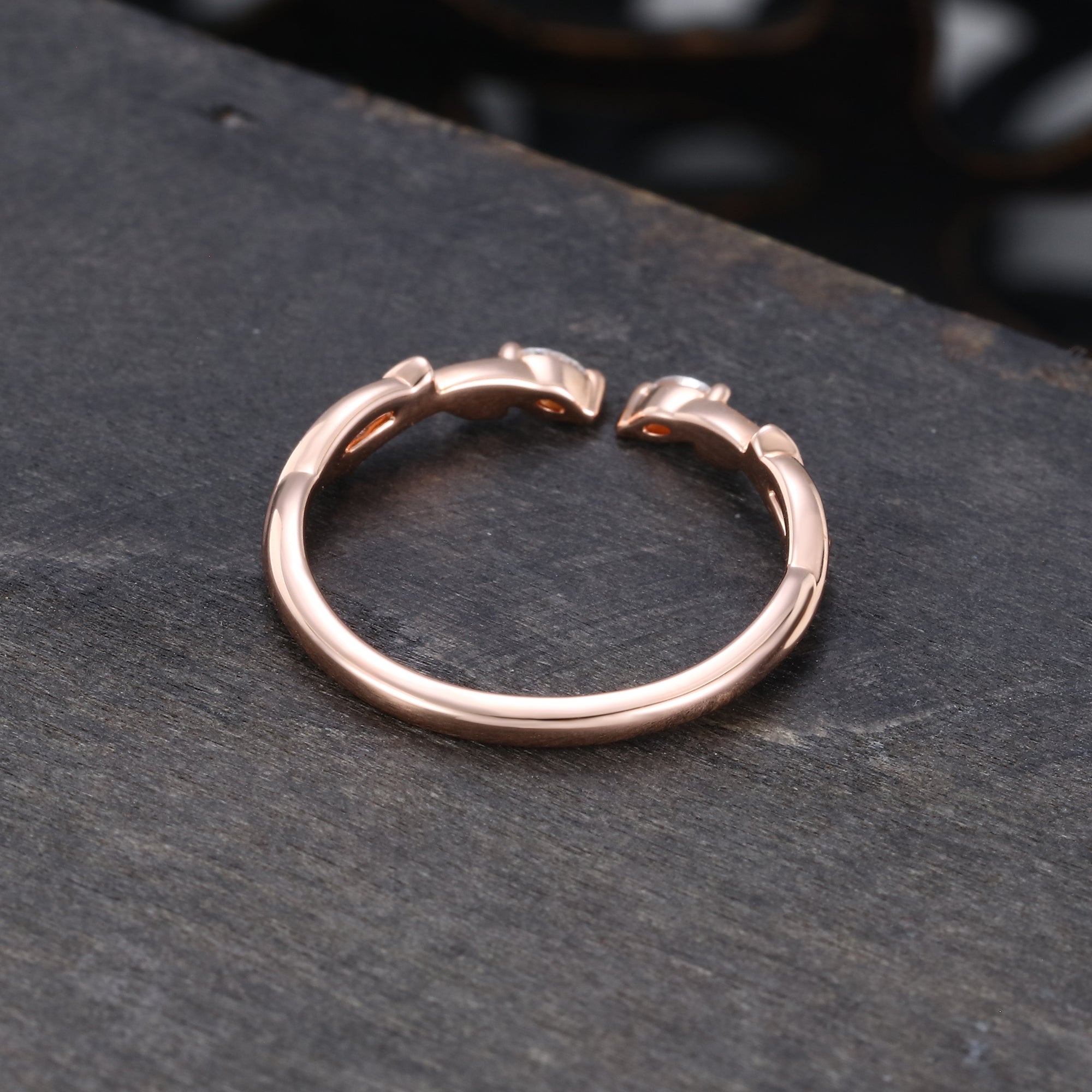 Marquise Moissanite Wedding Ring Unique Leaf Shaped Promise Ring