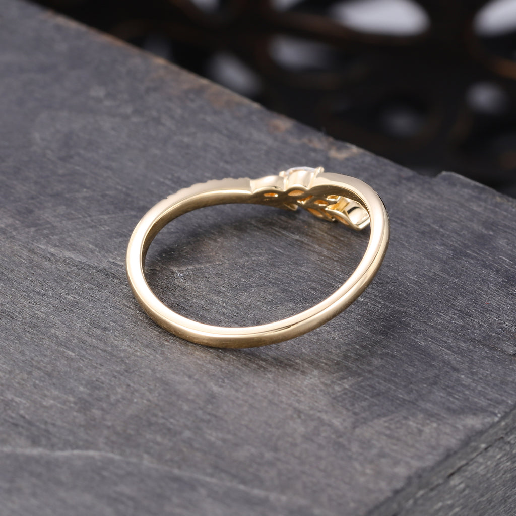 Moissanite Multi Shaped Wedding Band Asymmetric Stack Ring